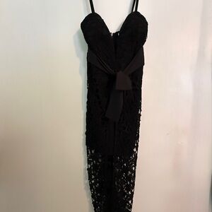 Luxxel Black Dress with Lace Details